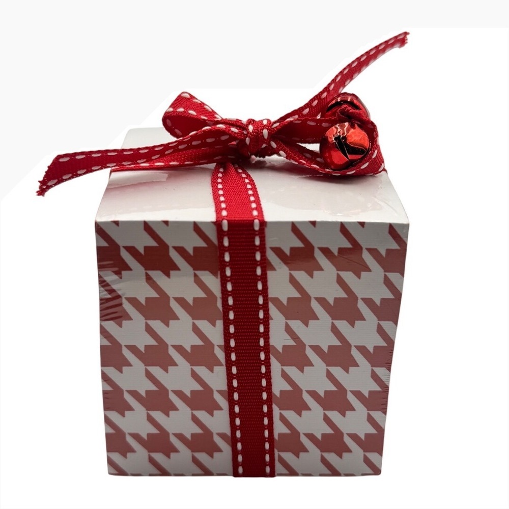 Hallmark Memo Pad Block Red Plaid Houndstooth Christmas desktop paper mini
